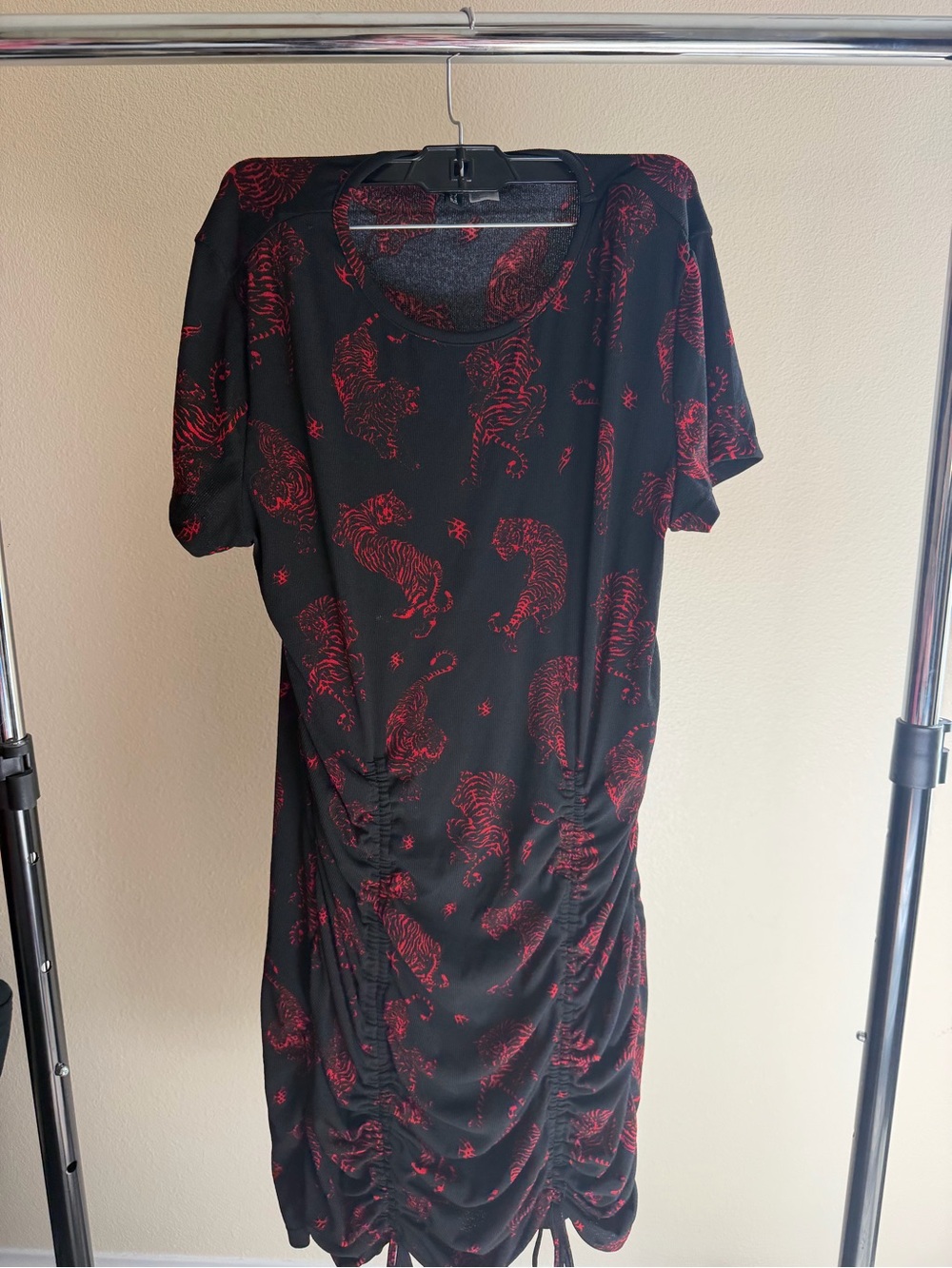 H&M Black Dress with Red Tiger Print